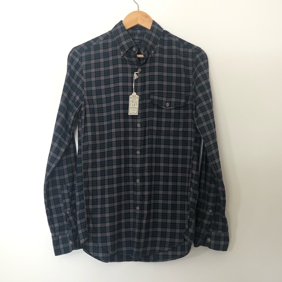 NWT J. Crew Brushed Twill Plaid Button Down Shirt